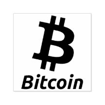 Briefmarke aus Bitcoin-Symbol-Selbstfarbkautschuk