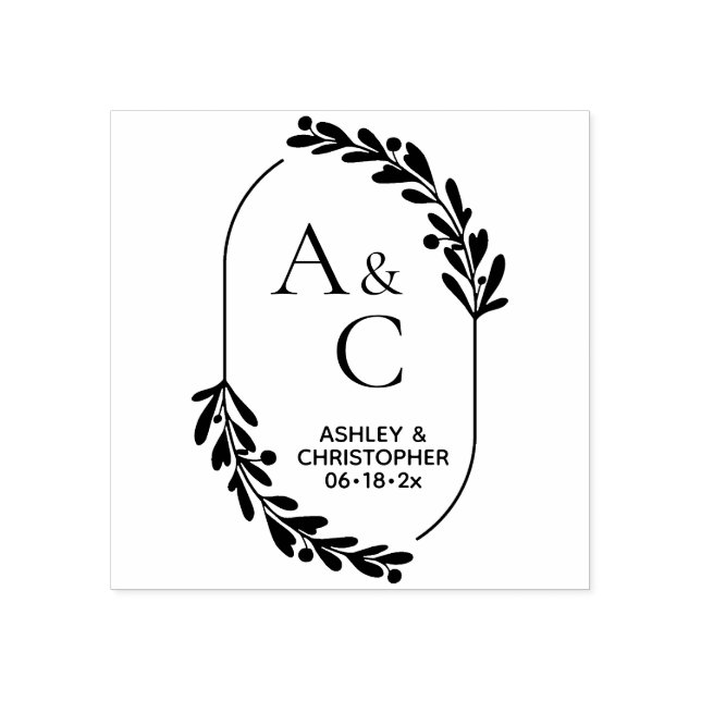 Briefmarke aus botanischem Oval Gummistempel (Prägung)
