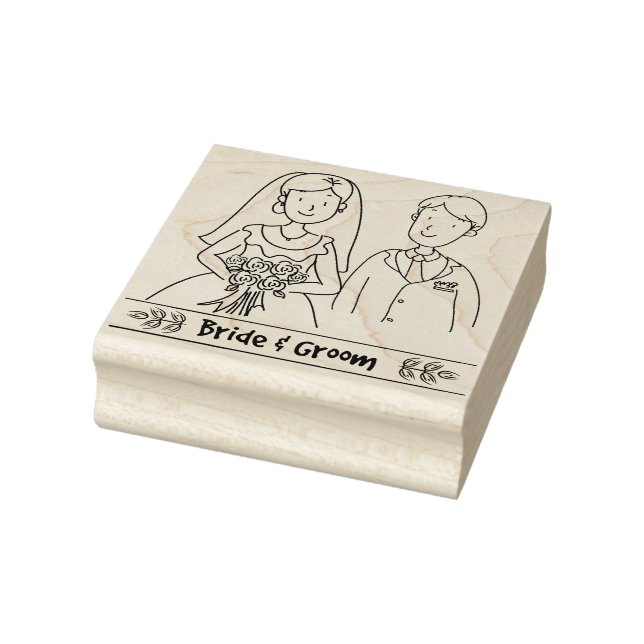 Briefmarke aus Braut und Erdkautschuk Gummistempel (Stempel)