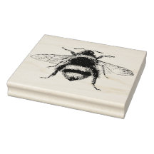 Briefmarke aus Holz - Honigbiene