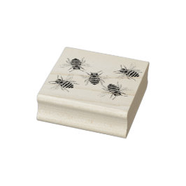 Briefmarke aus Holz - Honigbienen Gummistempel
