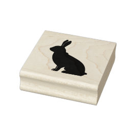 Briefmarke aus Holz - Kaninchen Gummistempel