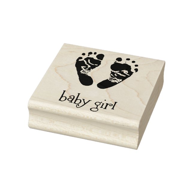 Briefmarke aus Holz/Kindermädchen mit Füßen Gummistempel (Stempel)