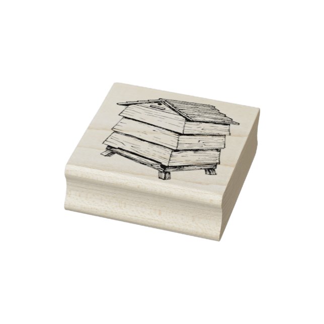 Briefmarke aus Holzkautschuk - Bienenstock Gummistempel (Stempel)