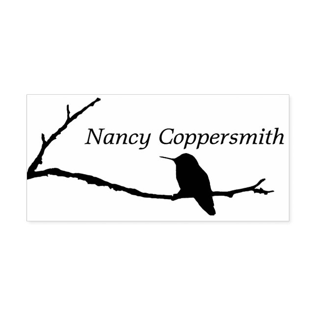 Briefmarke aus Kautschuk - Name mit Hummingbird Permastempel (Design)