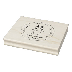 Briefmarke aus Kautschuk - Save the Date schwul Gummistempel