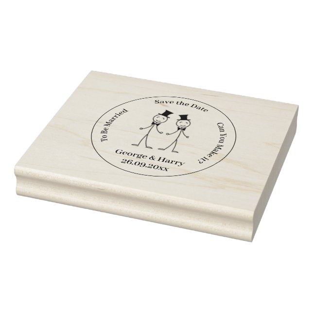 Briefmarke aus Kautschuk - Save the Date schwul Gummistempel (Stempel)