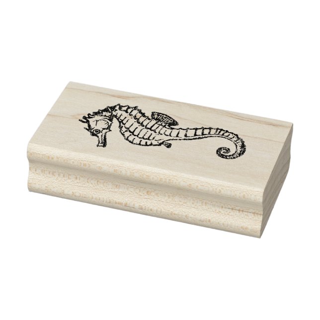 Briefmarke aus Kautschuk - Seepferd Gummistempel (Stempel)