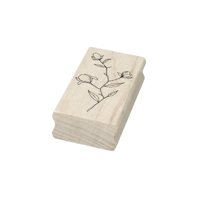 Briefmarke aus Lilien und Foliage Gummistempel (Stempel)