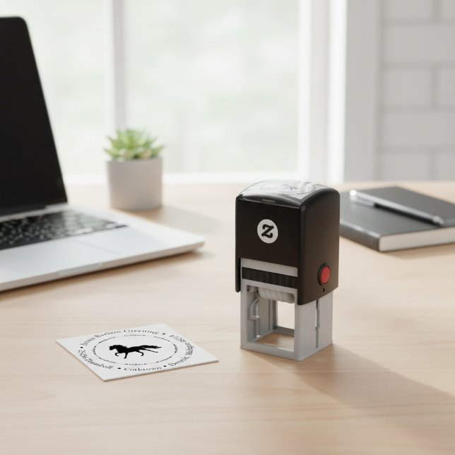Briefmarke aus Reitadresse Permastempel (Horse Address Self-Inking Rubber Stamp)