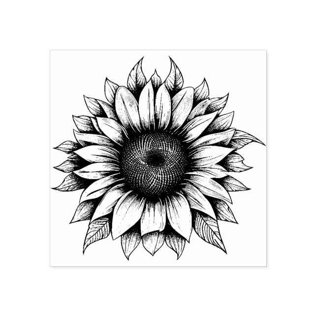 Briefmarke aus Sonnenblumen Gummistempel (Prägung)