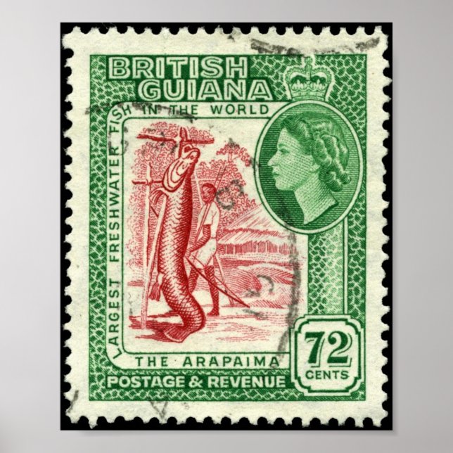 Briefmarke British Guiana 1954 72c Portfolio Poster (Vorne)