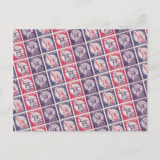 Briefmarke-Collage Postkarte (Vorderseite)