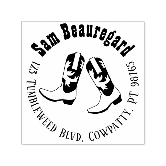 Briefmarke Cowboy Boot mit Selbstfarben Permastempel (Design)