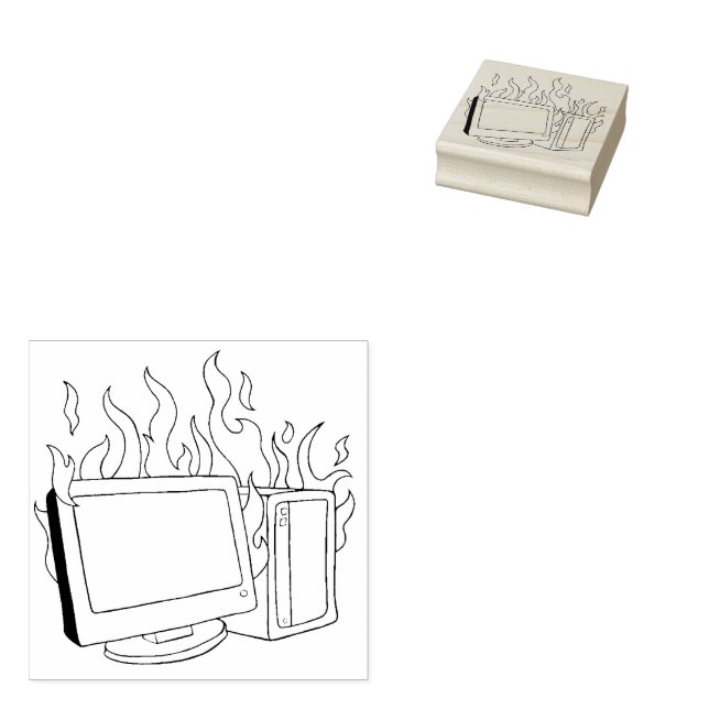 Briefmarke der Computer-Feuerwehr Gummistempel (Stempel)