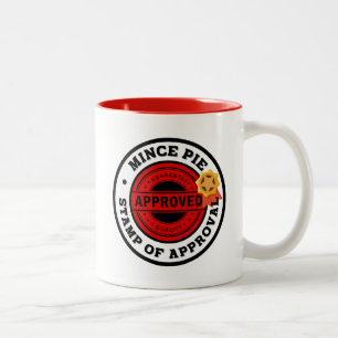 Briefmarke der Genehmigung von Minenkuchen Zweifarbige Tasse