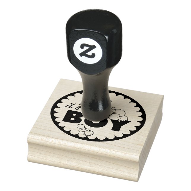 Briefmarke der Holzkunst/Es ist ein Junge Gummistempel (Stempel)