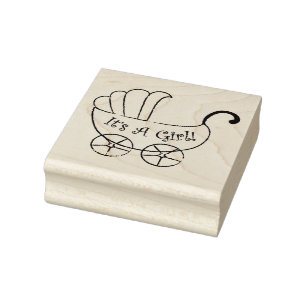 Briefmarke der Holzkunst/Es ist ein Mädchen mit Ki Gummistempel