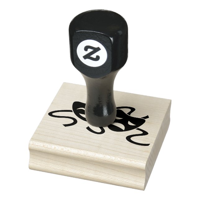 Briefmarke der Holzkunst/Theatermaske Gummistempel (Stempel)