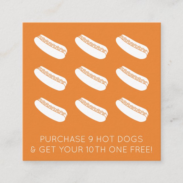 Briefmarke der Hotdog-Loyalität Treuekarte (Vorderseite)