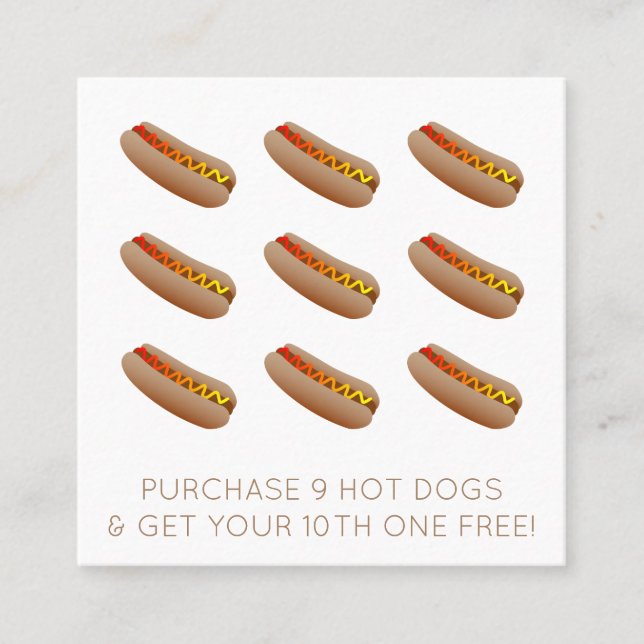 Briefmarke der Hotdog-Loyalität Treuekarte (Vorderseite)