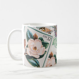 Briefmarke der hübschen Blume Kaffeetasse