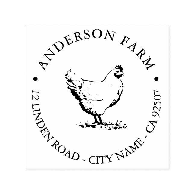 Briefmarke der Hühnerfarm Permastempel (Design)