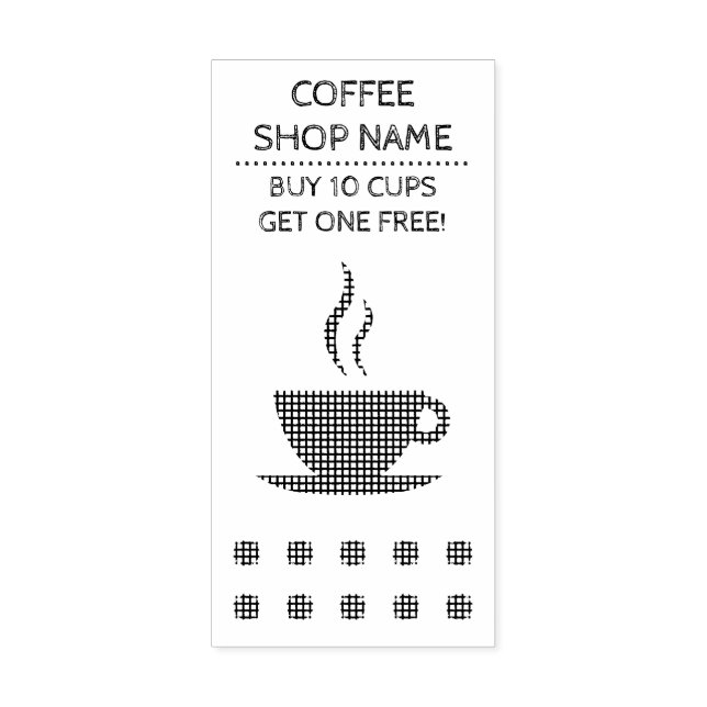Briefmarke der karierten Kaffeekarte Gummistempel (Prägung)