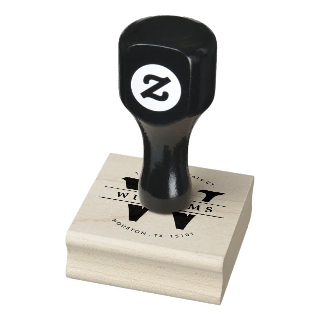 Briefmarke der klassischen Monogramm-Rücksendeadre Gummistempel (Stempel)