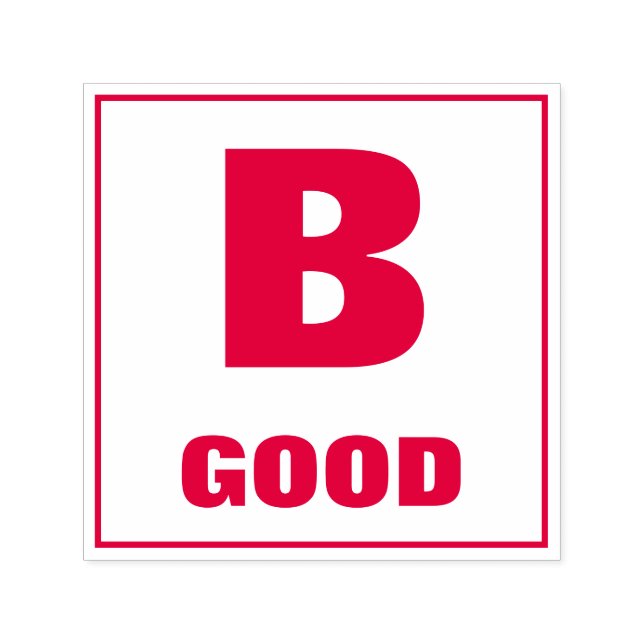 Briefmarke der Lehrerbewertung: B, GUT Permastempel (Design)