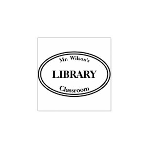 Briefmarke der Lehrerbibliothek Gummistempel