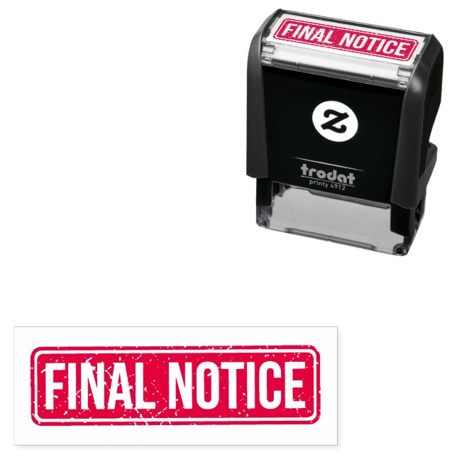 Briefmarke der letzten Notice Collections Permastempel (Beispiel)