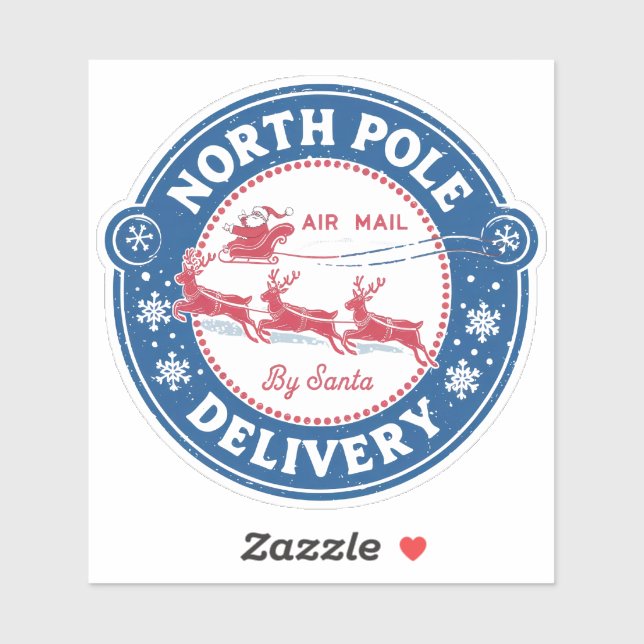 Briefmarke der Luftpost von Nordpol Aufkleber (Blatt)