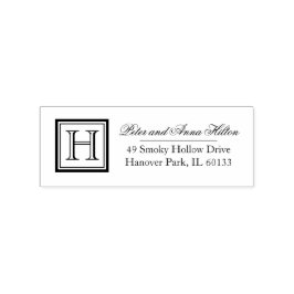 Briefmarke der Monogram-Adresse des Classic Square Gummistempel