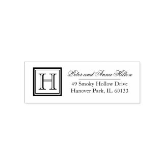Briefmarke der Monogram-Adresse des Classic Square Permastempel