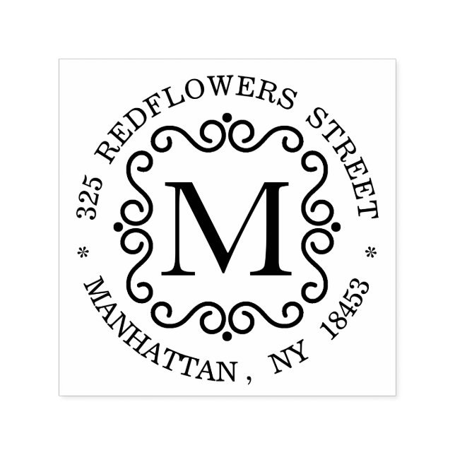 Briefmarke der Monogram-Adresse Permastempel (Design)