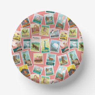 Briefmarke der Nationalparks in Rosa Pappteller