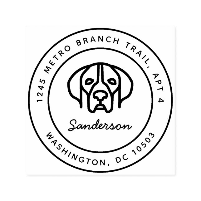 Briefmarke der Pointer Hunde Rücksendeadresse Selb Permastempel (Design)