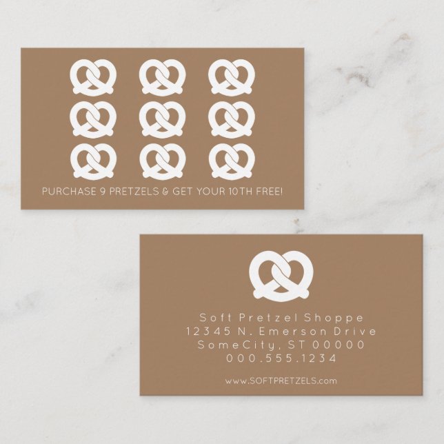 Briefmarke der Prätzel-Loyalität individuell anpas Treuekarte (Vorne/Hinten)