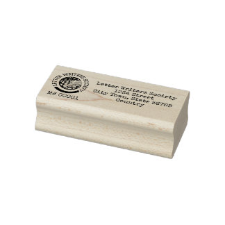 Briefmarke der Rücksendeadresse von Schriftsteller Gummistempel