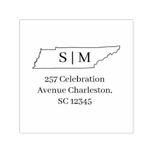 Briefmarke der Tennessee-Monogramm-Rücksendeadress Permastempel