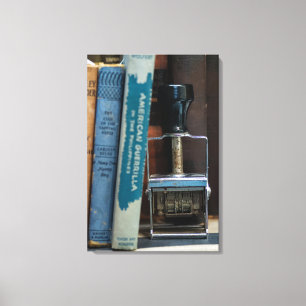 Briefmarke des Bibliotheksdatums Leinwanddruck