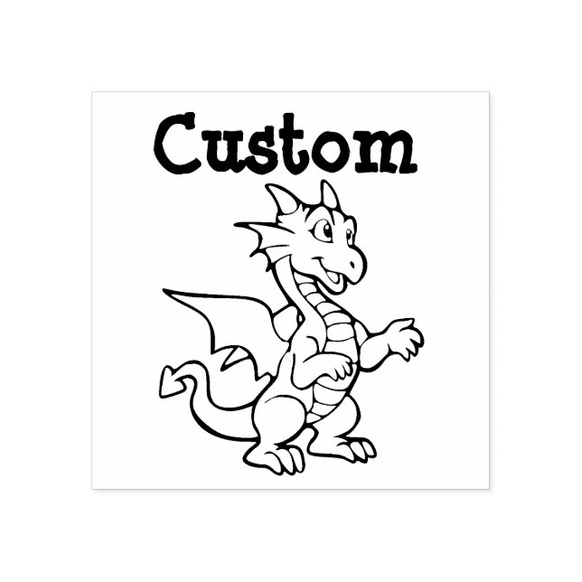 Briefmarke des Lehrers - Cartoon Dragon Gummistempel (Prägung)