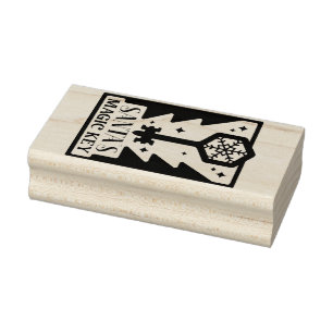 Briefmarke des Magischen Schlüssels des Weihnachts Gummistempel