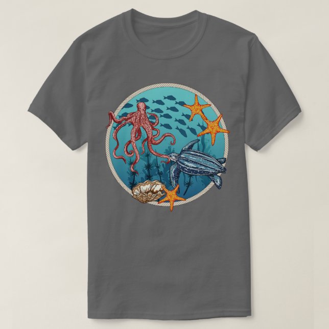 Briefmarke des Meereslebens T-Shirt (Design vorne)