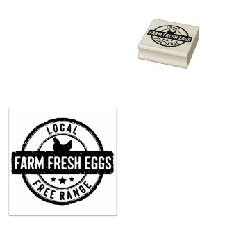 Briefmarke "Eier aus frischen Freilandhaltung" Gummistempel