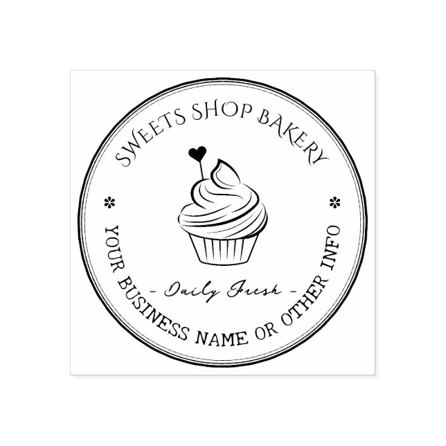 Briefmarke | Elegantes, hausgemachtes Bäckereilogo Gummistempel (Prägung)