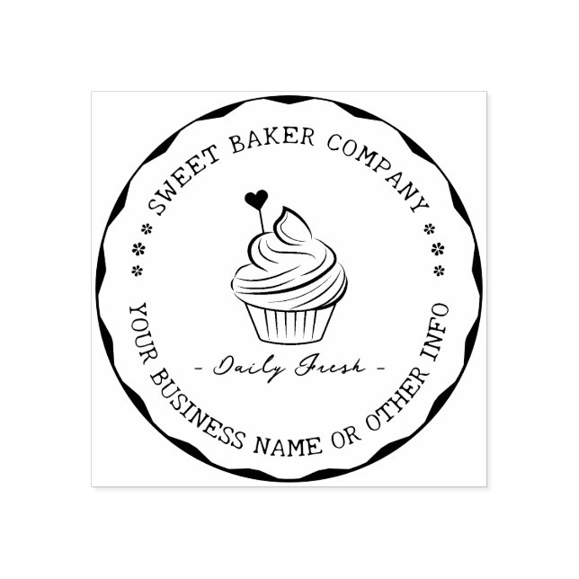 Briefmarke | Elegantes, hausgemachtes Bäckereilogo Gummistempel (Prägung)