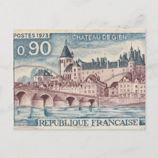 Briefmarke Fench Castle de Gien Postkarte