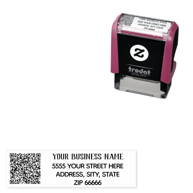 Briefmarke für benutzerdefinierte QR-Code-Rücksend Permastempel (Beispiel)